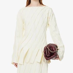 Bottega Veneta Fluid Stretch Striped Cutaway Top Size 40